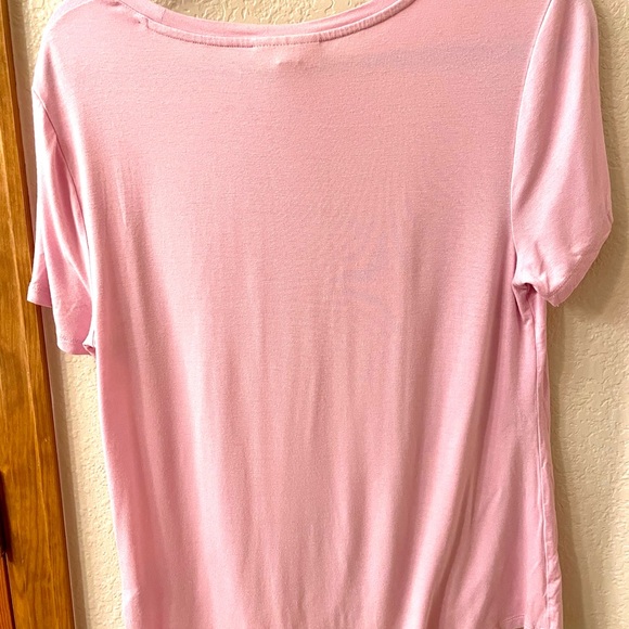 NWOT- Style & Company size M pink crewneck twist front top - Picture 2 of 5